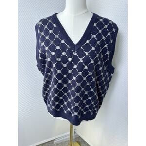 Ellandemm Hutton Sweater Vest Monogram XL Preppy Old Money Classic